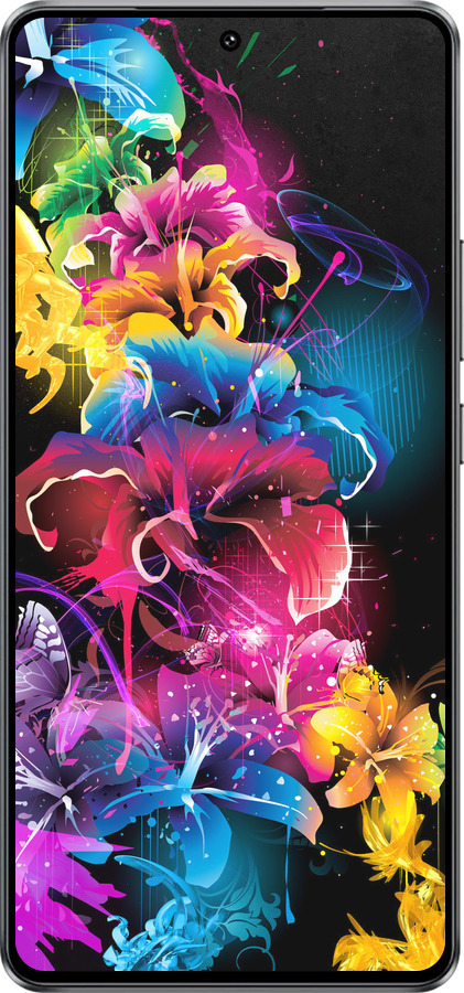 Силиконовый чехол Абстрактные цветы для Vivo Y300 GT 5G - 511u-4151 изображение 