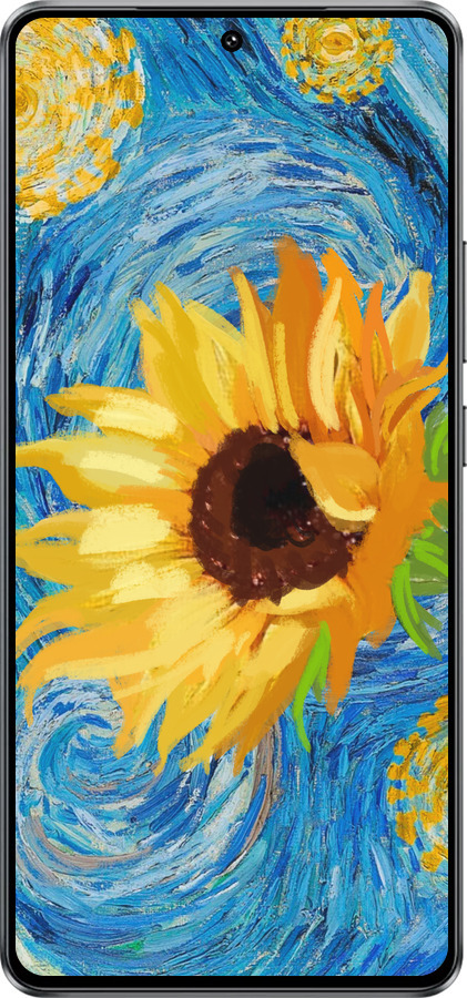 Силиконовый чехол Цветы желто-голубые для Vivo IQOO Neo 10 5G - 5308u-3920 изображение 