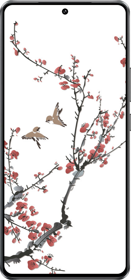 Силиконовый чехол Сакура v2 для Vivo Y300 GT 5G - 5538u-4151 изображение 