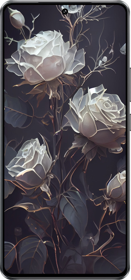 Силіконовий чехол Троянди 2 для Vivo IQOO Neo 10 5G - 5550u-3920 изображение 