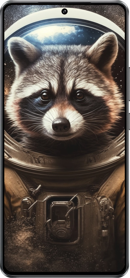 Силиконовый чехол Raccoon austronaut для Vivo iQOO Z10 Turbo - 5581u-4150 изображение 