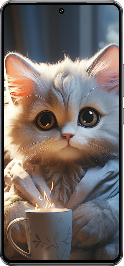 Силіконовий чехол Білий кіт для Vivo IQOO Neo 10 5G - 5646u-3920 изображение 