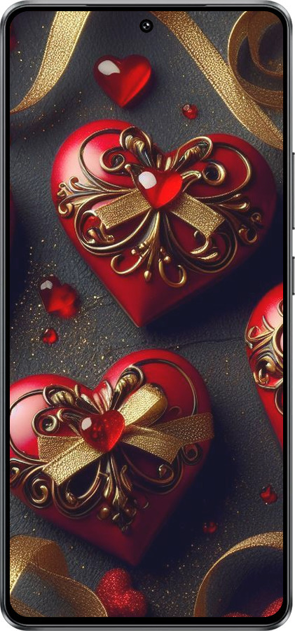 Силиконовый чехол Сердечки v4 для Vivo iQOO Z10 Turbo - 5834u-4150 изображение 