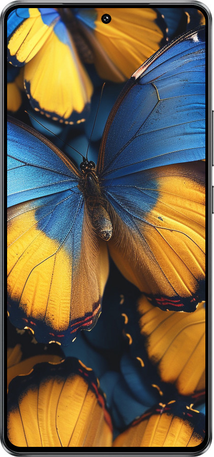 Силіконовий чехол Жовто-блакитні метелики для Vivo IQOO Neo 10 5G - 6046u-3920 изображение 