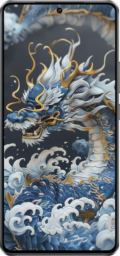 Силиконовый чехол Водяной дракон для Vivo Y300 GT 5G - 6113u-4151 изображение 