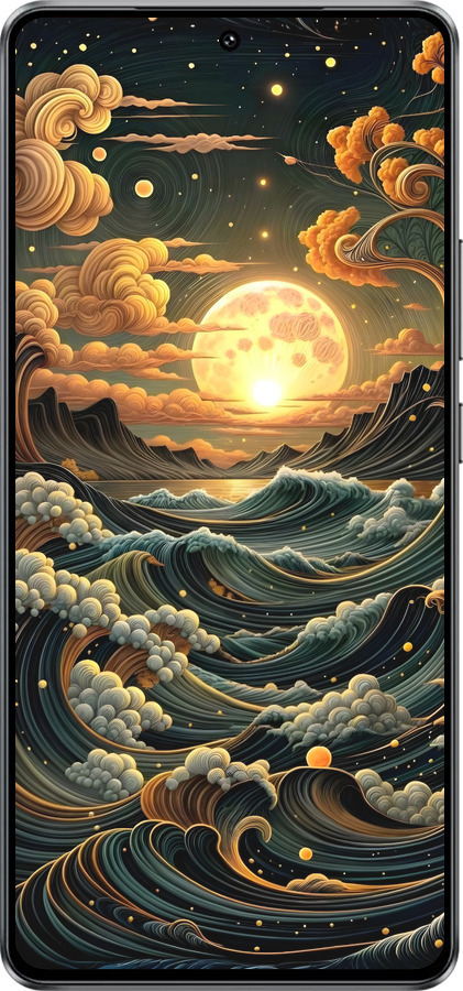 Силиконовый чехол Арт волны для Vivo iQOO Z10 Turbo - 6332u-4150 изображение 