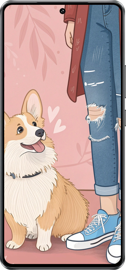 Силиконовый чехол Корги 3 для Vivo iQOO Z10 Turbo - 6707u-4150 изображение 