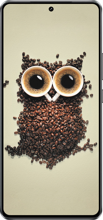Силиконовый чехол Сова из кофе для Vivo iQOO Z10 Turbo - 777u-4150 изображение 