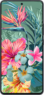 Силиконовый чехол Тропические цветы v1 для Vivo iQOO Neo9 - 4667u-3631 изображение 