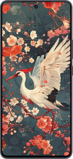 Силиконовый чехол Сакура и аист для Vivo iQOO Neo9 - 6108u-3631 изображение 