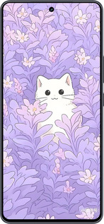 Силиконовый чехол Котик в цветах для Vivo iQOO Neo9 - 6390u-3631 изображение 
