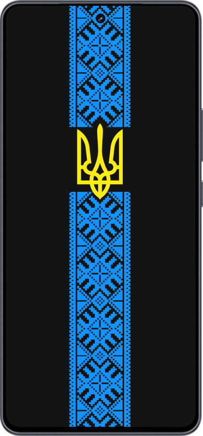 Силиконовый чехол Тризуб в вышиванке для Vivo iQOO Neo9 - 1158u-3631 изображение 