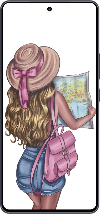 Силіконовий чехол Дівчина з картою для Vivo iQOO Neo9 - 4704u-3631 изображение 