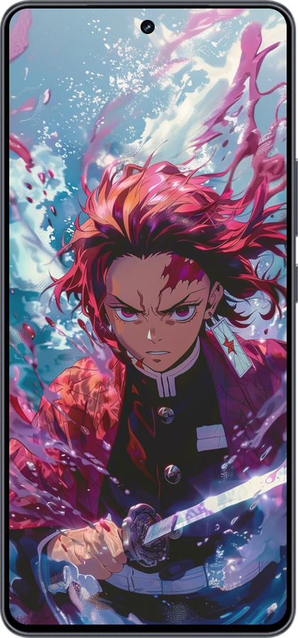 Силиконовый чехол Танджиро Камадо: Клинок рассекающий демонов для Vivo iQOO Neo9 - 6111u-3631 изображение 