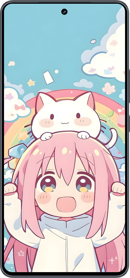 Силиконовый чехол Девочка аниме радуга для Vivo iQOO Neo9 - 6304u-3631 изображение 