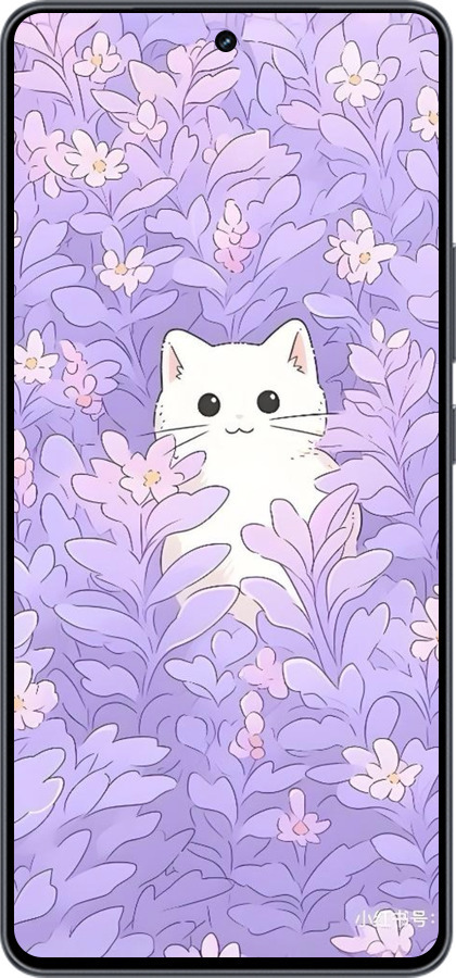 Силиконовый чехол Котик в цветах для Vivo iQOO Neo9 - 6390u-3631 изображение 