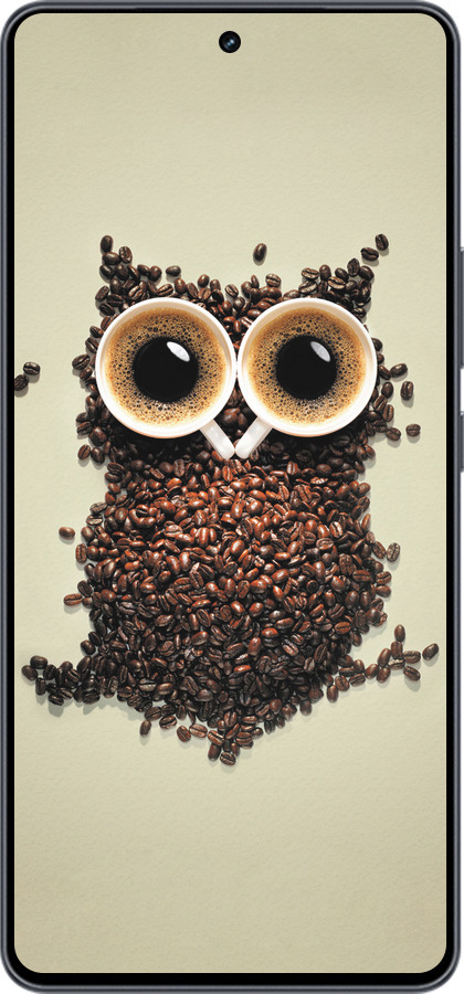 Силиконовый чехол Сова из кофе для Vivo iQOO Neo9 - 777u-3631 изображение 