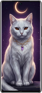 Силіконовий чехол Mystic White Cat Gothic Dark Purple Gold для Vivo S16 Pro - 6805u-3123 изображение 