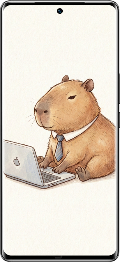 Силиконовый чехол Funny Capybara CEO Working для Vivo S16 Pro - 6777u-3123 изображение 