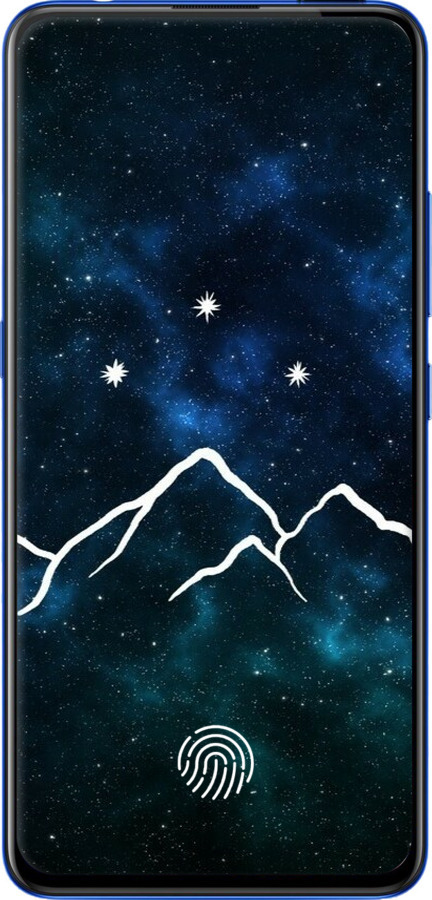 Силиконовый чехол Горы и звезды нарисованы на фоне галактики для Vivo V15 pro - 6490u-1763 изображение 