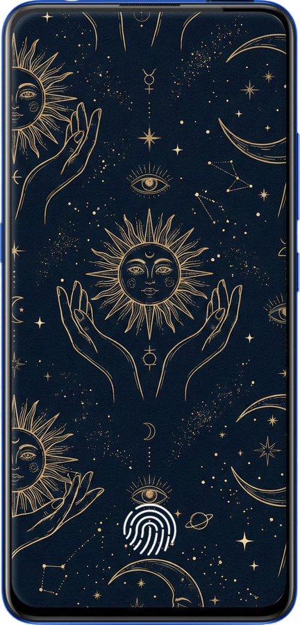 2D пластиковый чехол Celestial Harmony: Sun & Moon Gold Mystic Pattern для Vivo V15 pro - 6778t-1763 изображение 