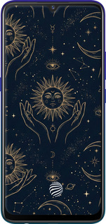 TPU чехол Celestial Harmony: Sun & Moon Gold Mystic Pattern для Vivo V17 Neo - 6778b-1764 изображение 