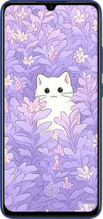 TPU чехол Котик в цветах для Vivo V17 - 6390b-1819 изображение 