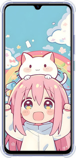 Силіконовий протиударний с посиленими кутами чехол Девочка аниме радуга для Vivo V17 - 6304sp-1819 изображение 