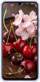 Силикон с усиленными углами чехол Вишня в шоколаде для Vivo V17 - 6698sp-1819 изображение 