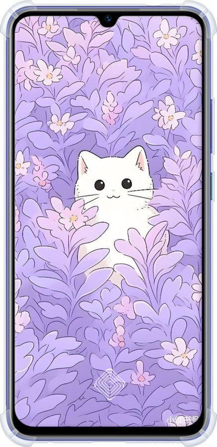 Силикон с усиленными углами чехол Котик в цветах для Vivo V17 - 6390sp-1819 изображение 