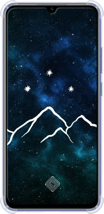 Силіконовий протиударний с посиленими кутами чехол Гори та зірки намальовані на тлі галактики для Vivo V17 - 6490sp-1819 изображение 