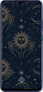 Силиконовый чехол Celestial Harmony: Sun & Moon Gold Mystic Pattern для Vivo V17 - 6778u-1819 изображение 