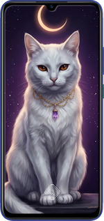 Силиконовый чехол Mystic White Cat Gothic Dark Purple Gold для Vivo V17 - 6805u-1819 изображение 
