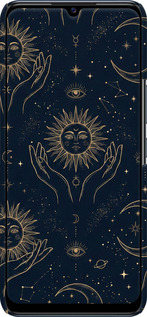 3D пластиковый матовый чехол Celestial Harmony: Sun & Moon Gold Mystic Pattern для Vivo V20 SE - 6778m-2128 изображение 