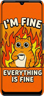 3D пластиковий матовий чехол Funny Cat для Vivo V20 SE - 6786m-2128 изображение 