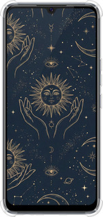 Силикон с усиленными углами чехол Celestial Harmony: Sun & Moon Gold Mystic Pattern для Vivo V20 SE - 6778sp-2128 изображение 