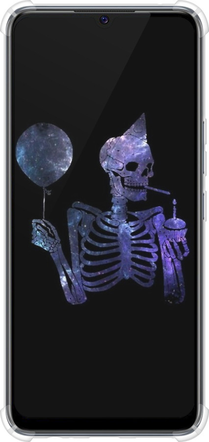 Силикон с усиленными углами чехол Скелетное искусство для Vivo V20 SE - 6536sp-2128 изображение 