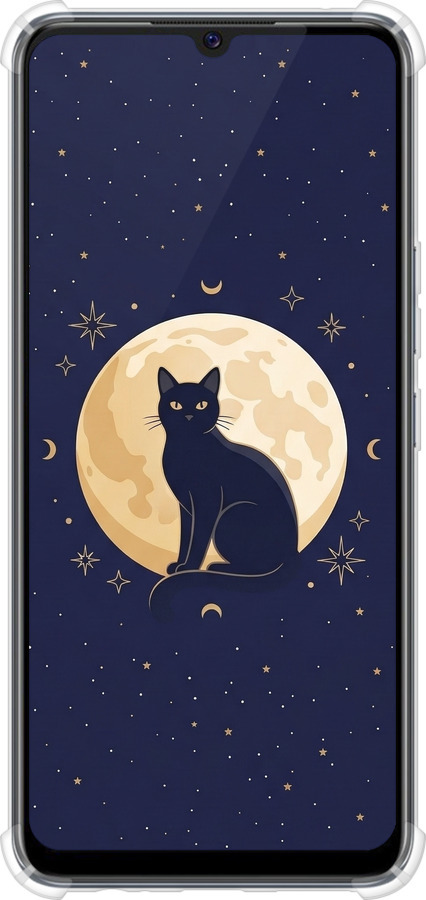 Силіконовий протиударний с посиленими кутами чехол Cute Cat Celestial/Witchy для Vivo V20 SE - 6787sp-2128 изображение 