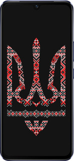 Силиконовый чехол Герб - вышиванка на черном фоне для Vivo V21 - 1196u-2368 изображение 