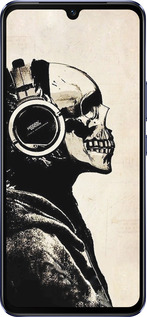 Силиконовый чехол Скелет-меломан v2 для Vivo V21 - 1200u-2368 изображение 