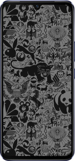 Силіконовий чехол Чорно-сірий стікер бомбінг для Vivo V21 - 2432u-2368 изображение 