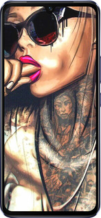 Силиконовый чехол Девушка в тату для Vivo V21 - 4001u-2368 изображение 