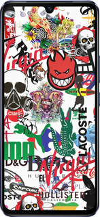 Силиконовый чехол Many different logos для Vivo V21 - 4022u-2368 изображение 