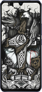 Силиконовый чехол Тату Викинг для Vivo V21 - 4098u-2368 изображение 