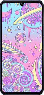 Силиконовый чехол Розовая галактика для Vivo V21 - 4146u-2368 изображение 