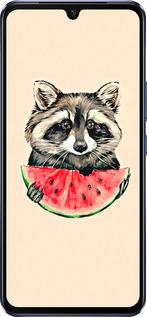 Силиконовый чехол Енотик с арбузом для Vivo V21 - 4605u-2368 изображение 