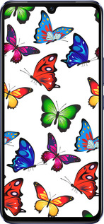 Силиконовый чехол Красочные мотыльки для Vivo V21 - 4761u-2368 изображение 