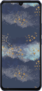 Силиконовый чехол Ночь золотые звезды для Vivo V21 - 5421u-2368 изображение 