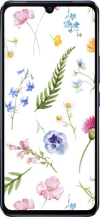 Силиконовый чехол Цветочный фон v2 для Vivo V21 - 5472u-2368 изображение 