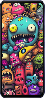 Силиконовый чехол Cмешные монстры для Vivo V21 - 5549u-2368 изображение 